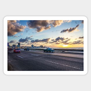 Sunset On The Malecon, Havana, Cuba Sticker